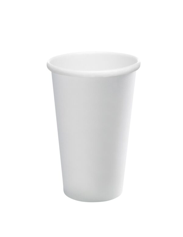 Empty white paper cup isolated